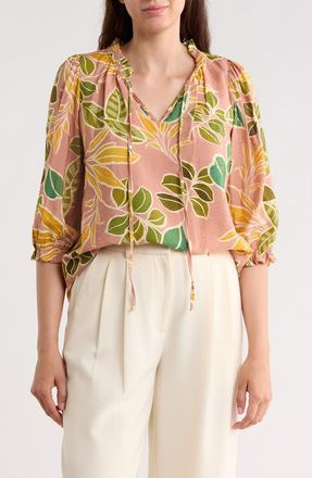 Renee C Leaf Print Top in Blush at Nordstrom Rack, Size X-Large