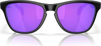 Oakley Prizm Sapphire 53mm Round Sunglasses in Matte Black /Prizm Violet at Nordstrom