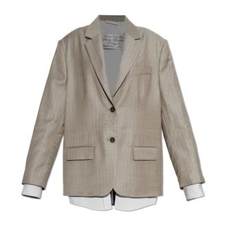 Acne Studios Blazers, female, Gray, Size: XS Layered Suit Jacket