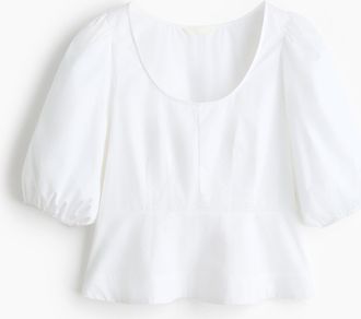 H&M Peplumbluse aus Baumwolle - White