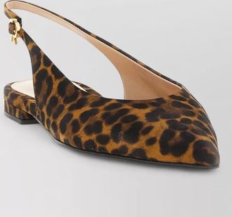 Gianvito Rossi suede leather slingback ballerina shoes