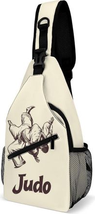 Generic Judo Unisex Shoulder Bags Casual Crossbody Chest Bag Sling Backpack for Hiking Cycling Travel