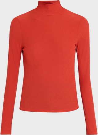 Veronica Beard Wyeth Ribbed Turtleneck Top