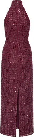 Rotate Womens Maxi Dress Beaded Zinfandel Evening Suits