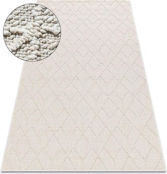 RugsX Rugsx - Carpet jersey 19231 cream - Geometric structural, loop boho beige 140x190 cm