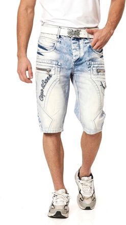 Cipo & Baxx Jeansbermudas CIPO & BAXX, Herren, Gr. 29, N-Gr, lightblau, Denim/Jeans, Obermaterial: 100% Baumwolle, Abriebeffekte, regular fit kniebedeckend, Jeans