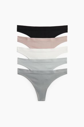 H&M 5er-Pack Tangas Seamless - Grau