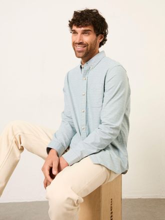 Fat Face FatFace Jade Green Long Sleeve Oxford Dobby Shirt