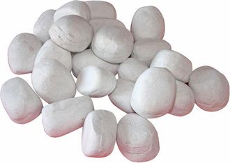 Purline Purline - Piedras Decorativas En Blanco De Fibra Cer&aacute;mica Para Chimenea. Pack De 24 Uds