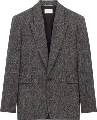 Saint Laurent Grey Peaked Lapel Blazer