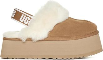 UGG Funkette Slippers Chestnut - Dames - Pantoffels - Bruin - 41 EU - Wol - Schoenen