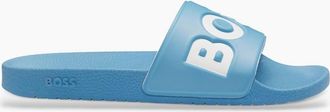 HUGO BOSS Mens Boss Black ARYEH SLIDERS TURQUOISE AQUA - Blue - Size: 10