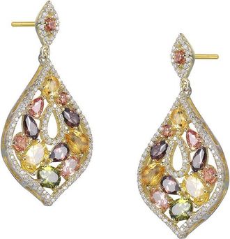 Genevive 14K Diamond Cz Dangle Earrings