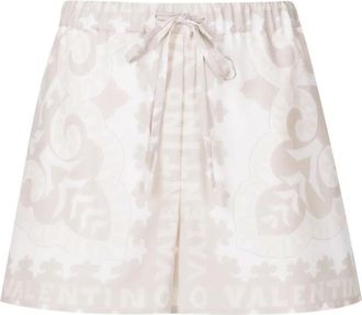 Valentino Garavani Geometric-Print Drawstring Shorts