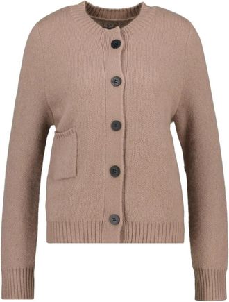Lu Ren Cinder Cashmere-Silk Cardigan - Dames - Cashmere truien - Beige - L - Kasjmier - Truien & Vesten