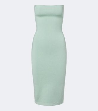 Jacquemus Sera strapless pique midi dress