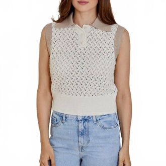 dh New York Marlene Top In Vanilla Combo