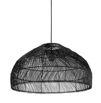 Alterego Ronde hanglamp CANUL van zwart gevlochten rotan