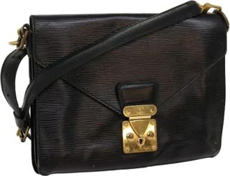 Louis Vuitton Pre-owned Leather clutches - Dames - Vintage Schoudertas - Zwart - ONE Size - Leer - Vintage