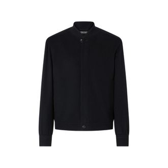 Ermenegildo Zegna Navy Blue Oasi Cashmere-elements Bomber Jacket