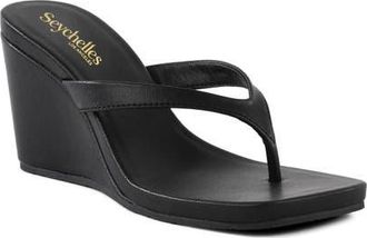 Seychelles Uptown Wedge Flip Flop in Black at Nordstrom, Size 10