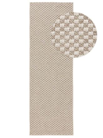 benuta Alfombra de pasillo exterior crema/gris 77x240