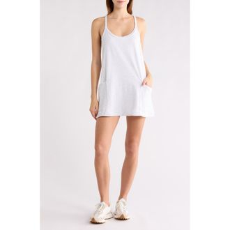 Free People FP Movement Hot Shot Racerback Romper in White Heather at Nordstrom, Size X-Large
