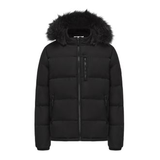 SoulCal&Co SoulCal Heren-pufferjack van gerecycled polyester met bubbelpatroon (Zwart)