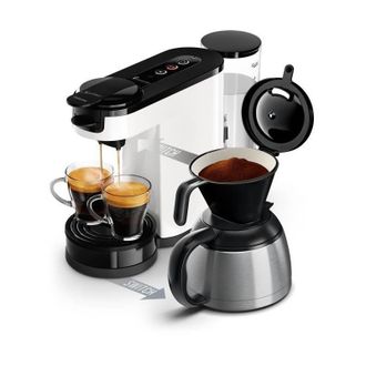 Philips M&aacute;quina De Caf&eacute; 2 En 1 Senseo Switch Hd6592/05, 2 En 1 Con Filtro Y C&aacute;psula, Jarra T&eacute;rmica, Crema Plus