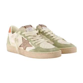 Golden Goose Womens Ball Star Sneakers - Golden Goose Deluxe Brand Leather Green Calfskin Shoes