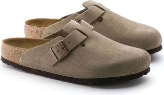 Birkenstock Mens Boston Leather Clog In Taupe