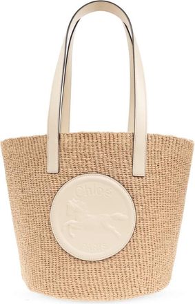 Chlo&eacute; Horse Medal Large Shopper Bag - Dames - Shoppers - Beige - ONE Size - Tassen