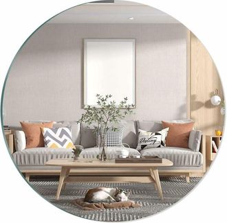 OEM Espejo Adhesivo - Vidrio 30 Cm X 30 Cm X 2 Mm - Sin Taladro - Para Pared Lisa Puerta O Superficie Plana - 1 Unidad