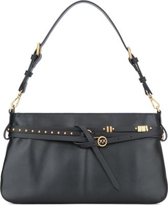 Pinko Black Logo Medium Shoulder Bag