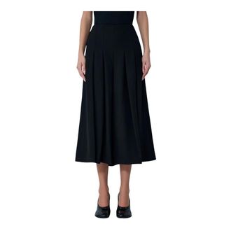 Yohji Yamamoto Midi Skirts, female, Black, Size: M Flare Pants