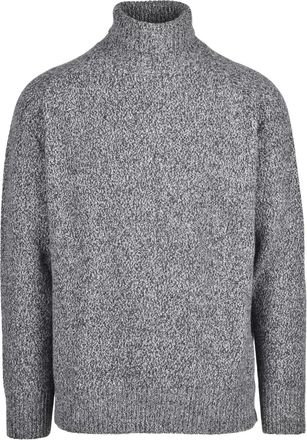 BATURO Grey/Black High Neck Wool Sweater