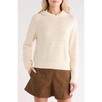 Theory Boucl&egrave; Knit Hoodie in Ivory at Nordstrom Rack, Size Medium
