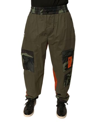 Dolce & Gabbana Mens Multicolor Camouflage Jogger Cargo Pants Polyester Cotton Nylon