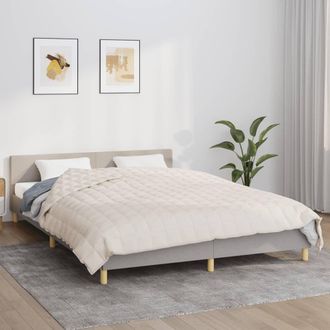 vidaXL Vidaxl - Manta Con Peso Tela Color Crema Claro 200x220 Cm 13 Kg