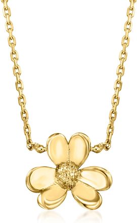 RS Pure by Ross-Simons Italian 14kt Yellow Gold Flower Necklace