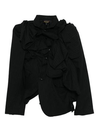 Comme Des Gar&ccedil;ons draped jacket - women - Polyester/Wool - M - Black