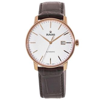 Rado Coupole XL Automatic 41mm White Dial Leather Strap Mens Watch R22877025