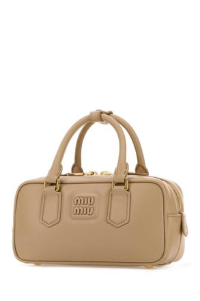 Miu Miu Womens Beige Leather Arcadie Handbag Sabbia Borse A Mano Bag