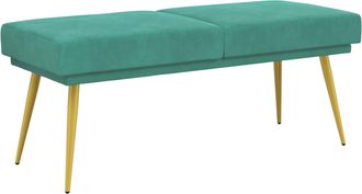 vidaXL Banco De Doble Capa Tuquesa 120 X 45 X 46 Cm Terciopelo Vidaxl