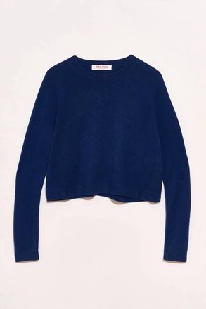 Organic By John Patrick Womens Nina Crop Jumper Sweater In Navy