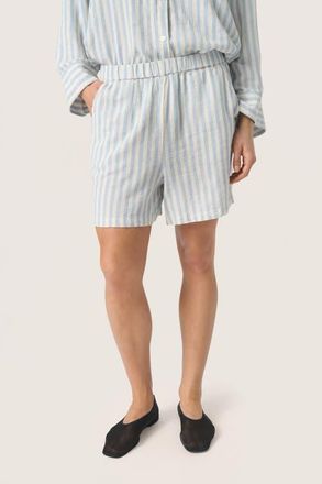Soaked In Luxury Belira Wide Leg Elastic Waist Shorts in Skyway Stripes at Nordstrom, Size X-Large