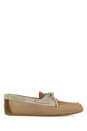 Miu Miu Beige Logo Loafers