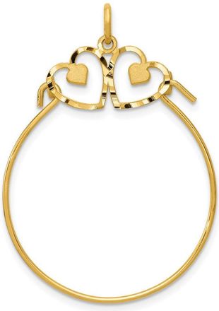 Diamond2Deal 14k Yellow Gold Heart Charm Holder