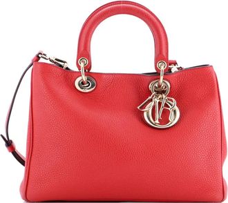 Dior Diorissimo Pebbled Leather Medium tote bag - Rood