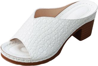 Generic Womens Open Toe Chunky Heel Sandals Fish Mouth Casual Dressy Summer Shoes for Women Block Heel Ankle Strap Sandals for Party Beach With Arch Support (